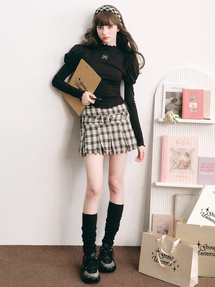 Modern Plaid High Waist A-Line Pleated Skirt