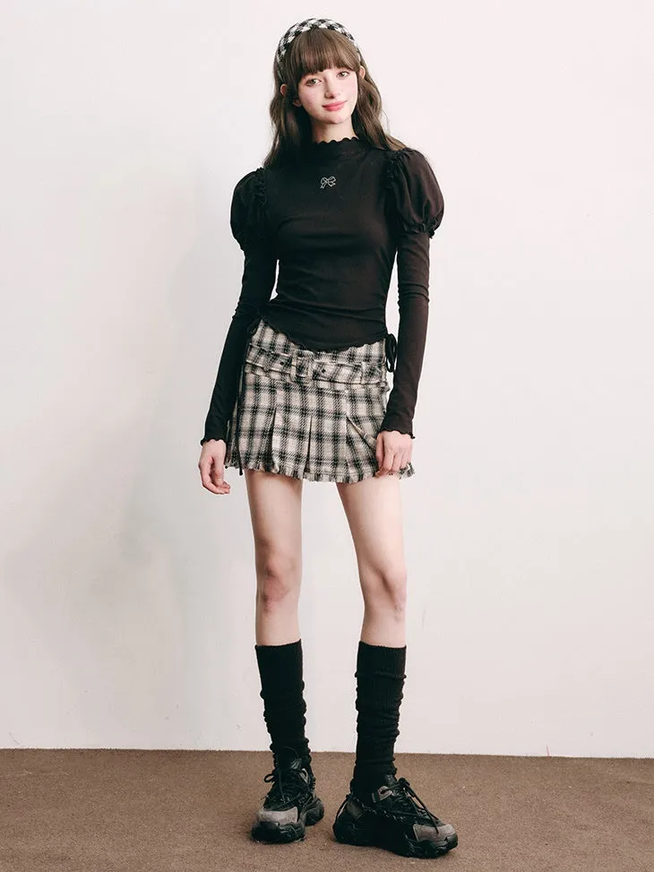 Modern Plaid High Waist A-Line Pleated Skirt