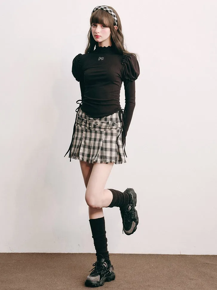 Modern Plaid High Waist A-Line Pleated Skirt