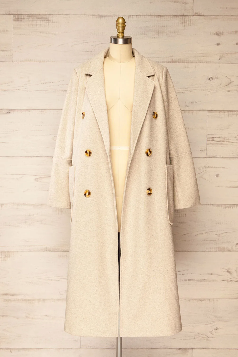 Namur Beige | Double-Breasted Felt Coat