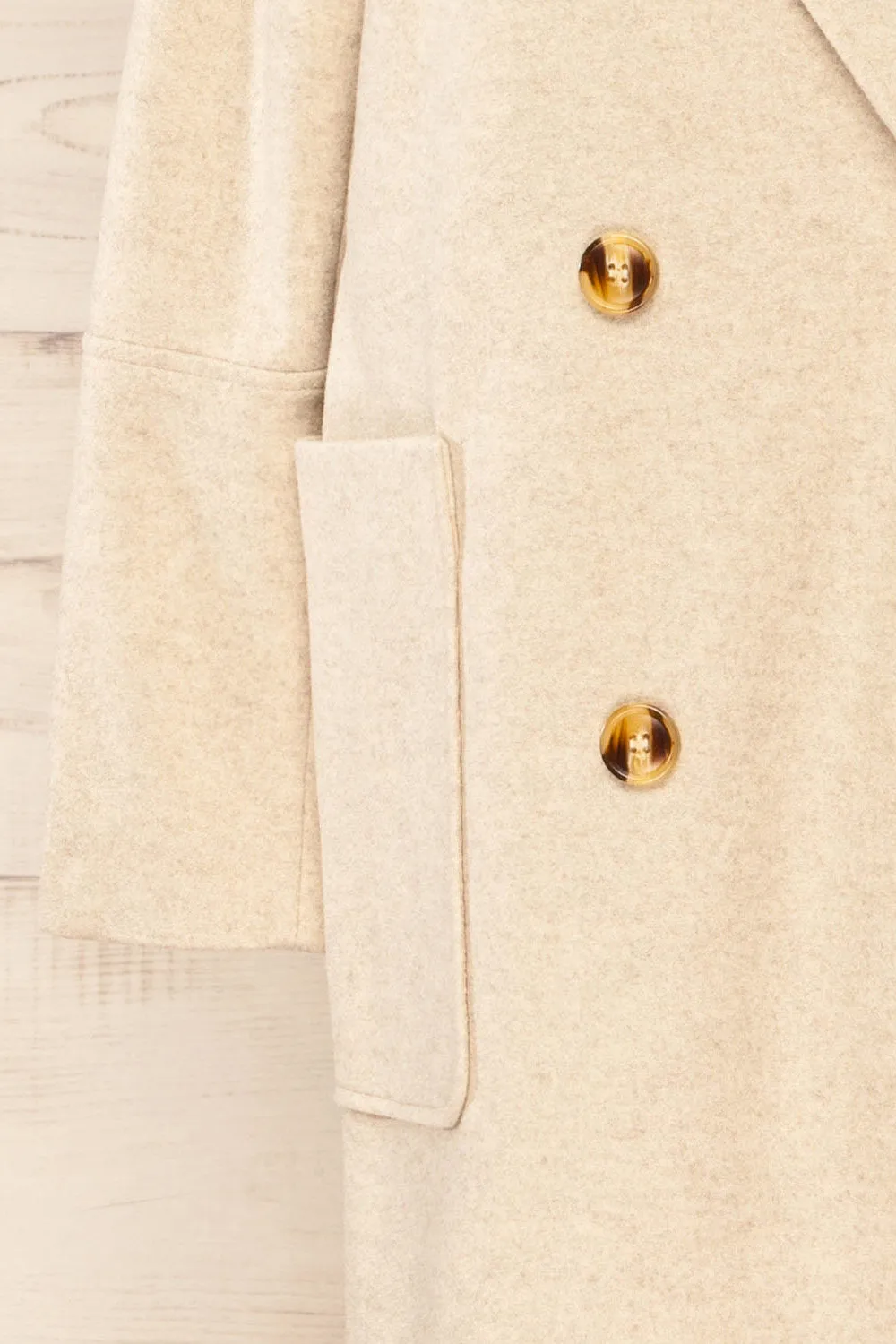 Namur Beige | Double-Breasted Felt Coat