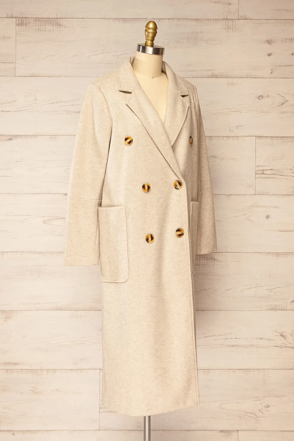 Namur Beige | Double-Breasted Felt Coat