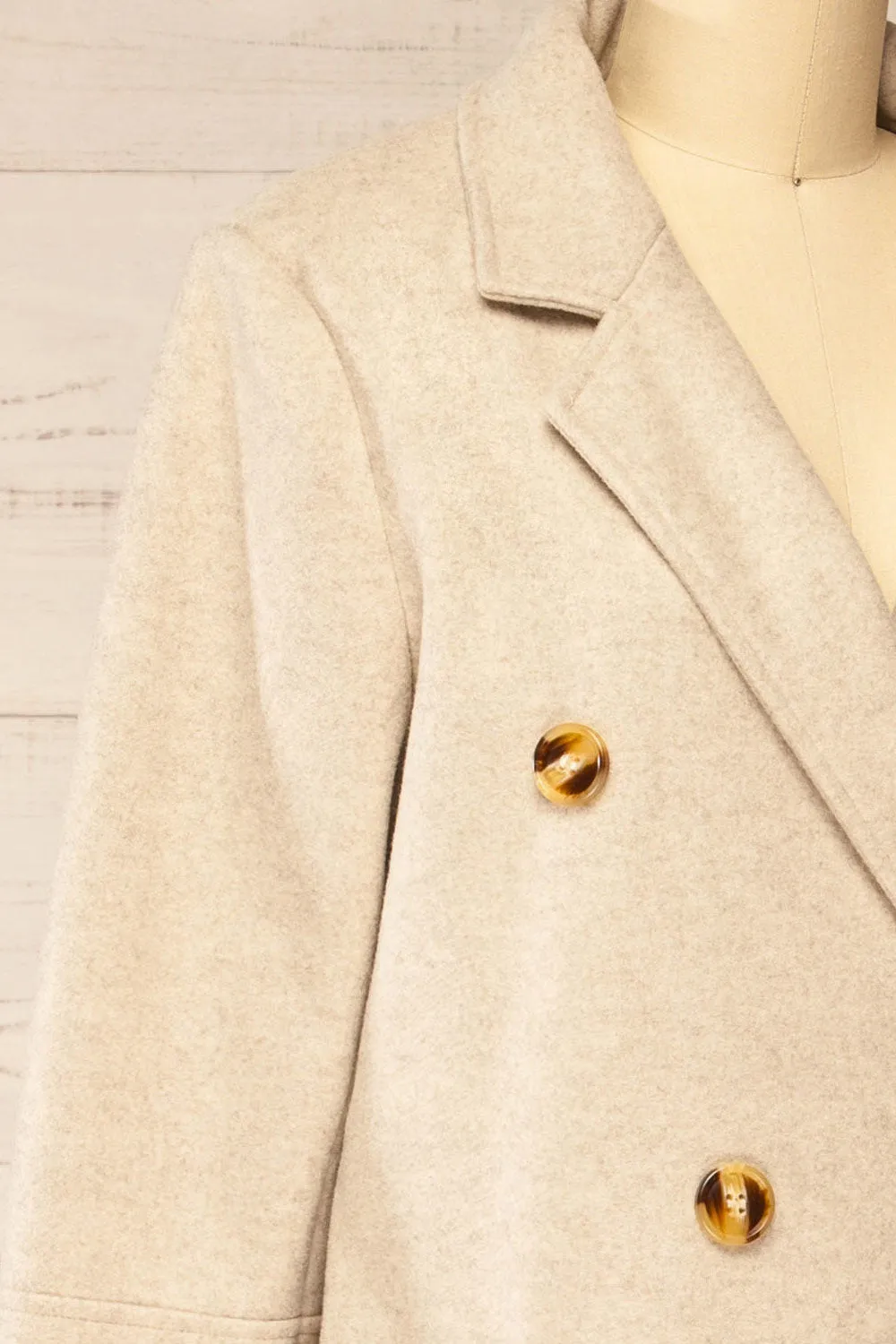 Namur Beige | Double-Breasted Felt Coat