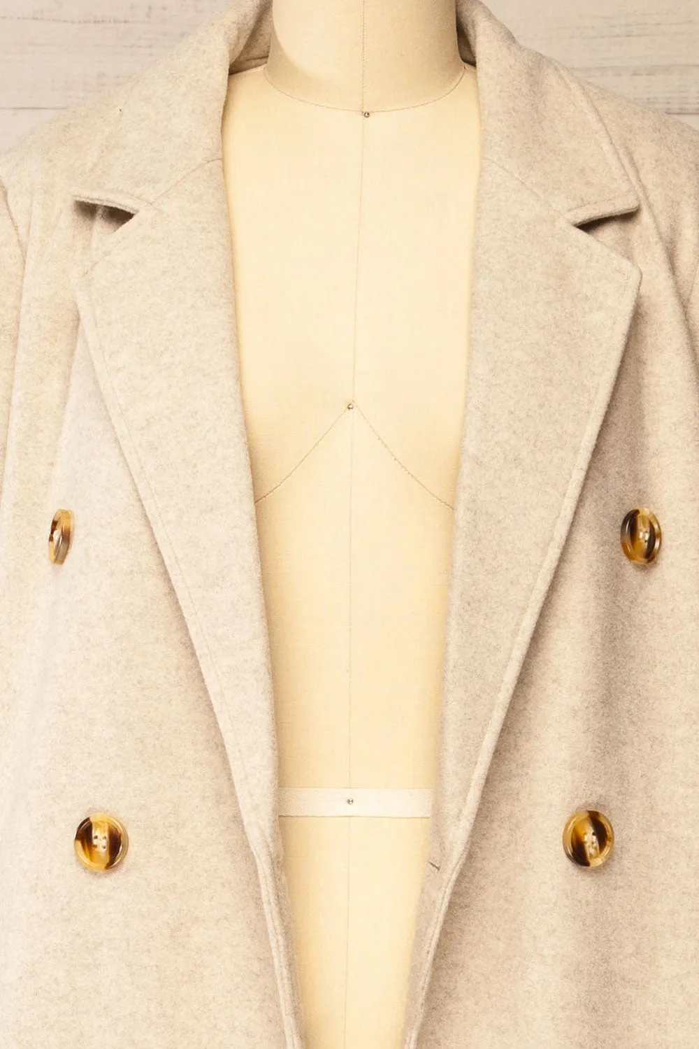 Namur Beige | Double-Breasted Felt Coat