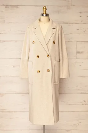 Namur Beige | Double-Breasted Felt Coat