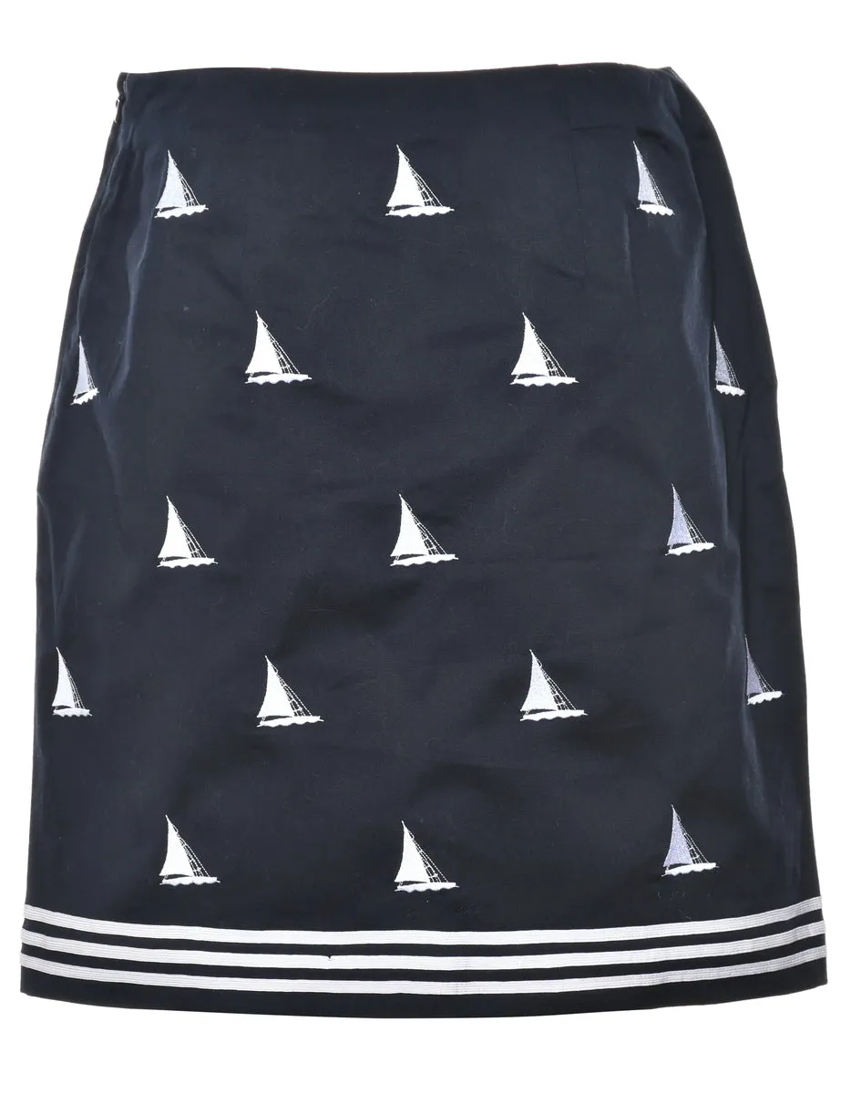 Nautical Pencil Skirt - M