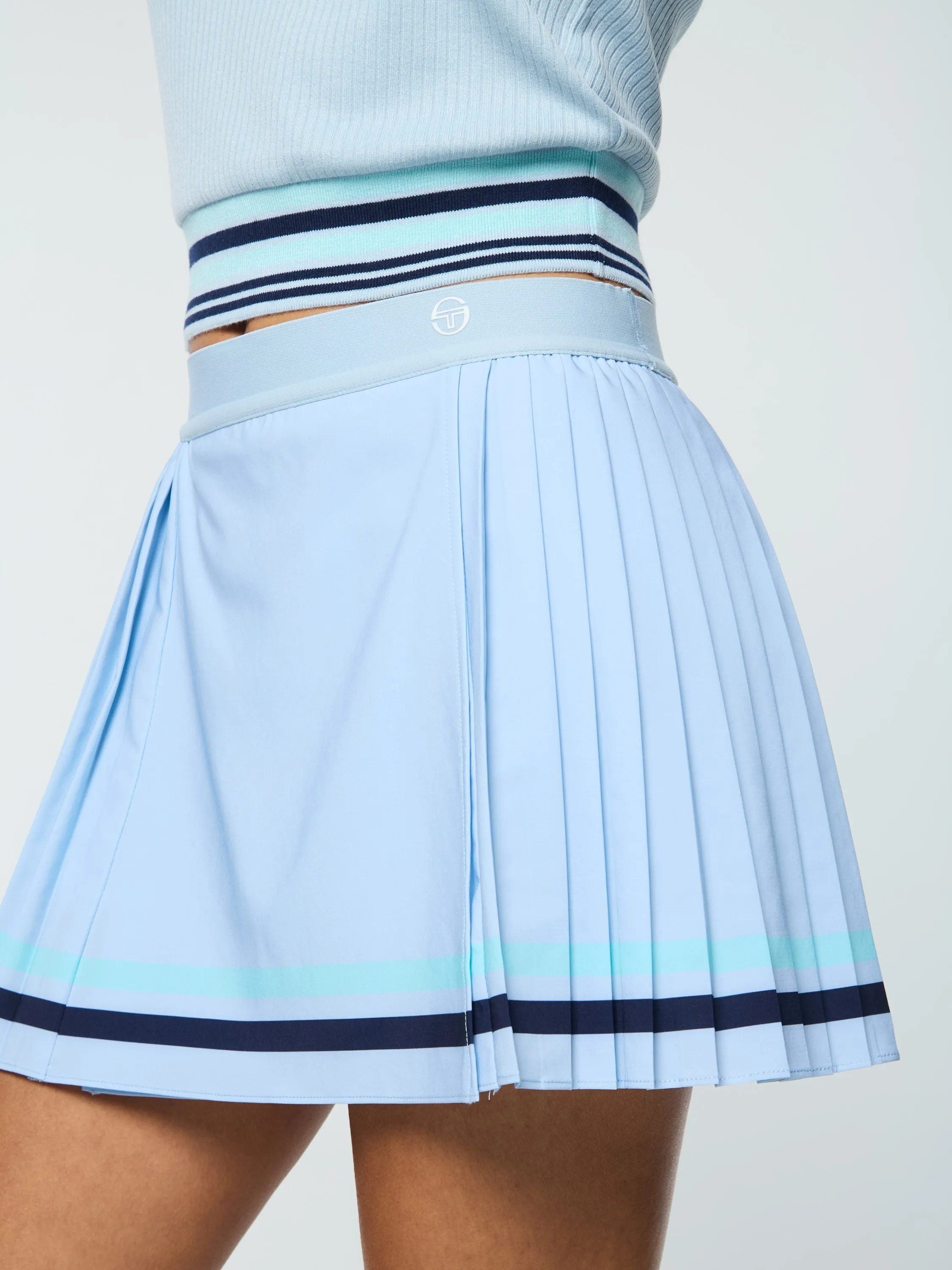 Noale Tennis Wrap Skirt- Celestial Blue