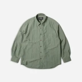 NYLON RAYON RELAXED SHIRT - JADE GREEN