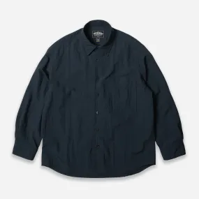 NYLON RAYON RELAXED SHIRT - NAVY