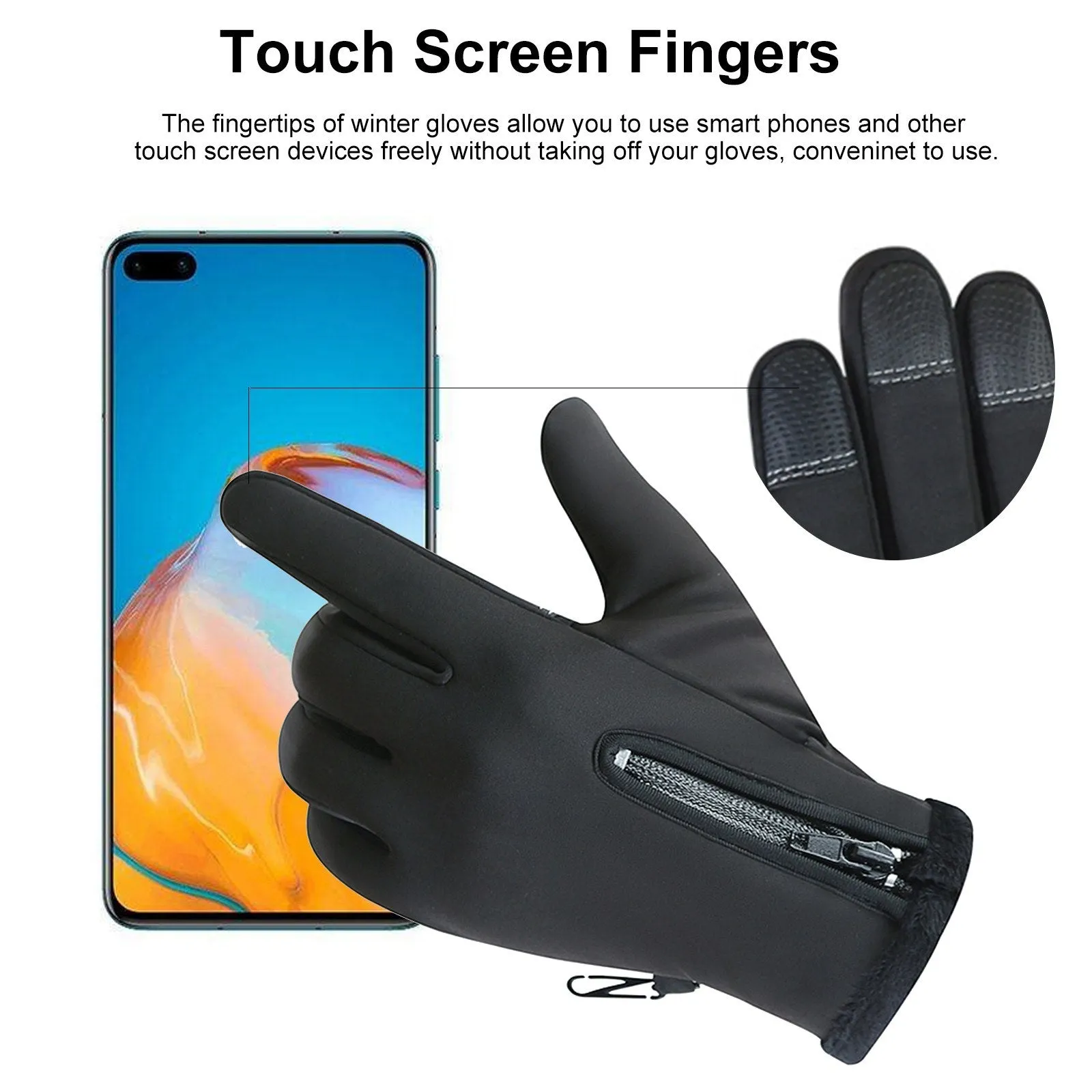 Outdoor Winter Warm Gloves Touch Screen Anti-Slip Windproof Waterproof Gloves