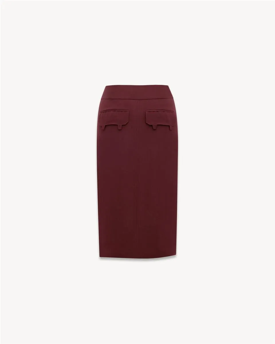 PENCIL SKIRT IN SILK CREPE MUSLIN