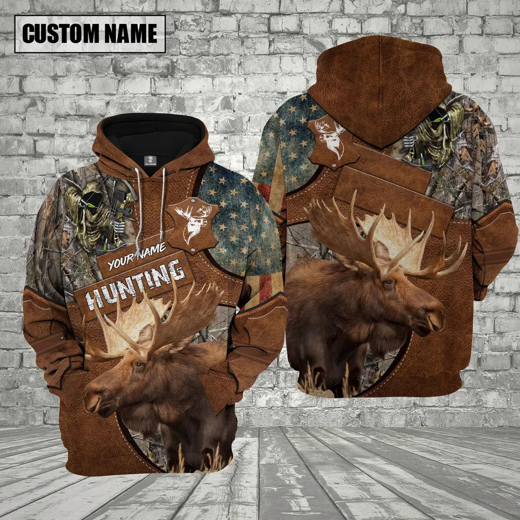 Personalized Name Reaper Leather Hunting Shirt, 3D Hoodie Printed for Men Lover Hunting