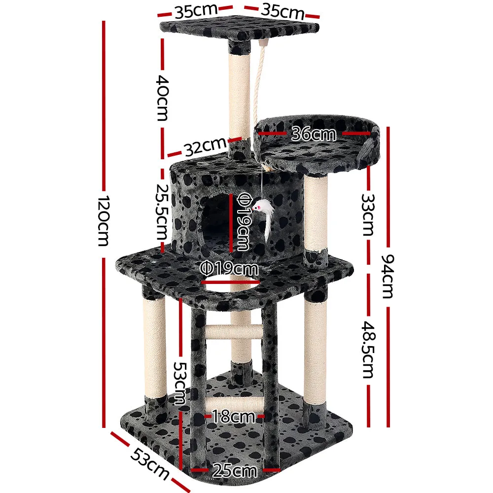 Pet Cat Tree 120cm Trees Scratching Post Scratcher Tower Condo House Furniture Wood 120cm