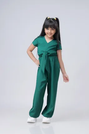 Pine Waist Tie Up Jumpsuit For Girls