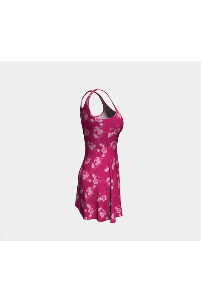 Pink Christmas Rose Flare Dress