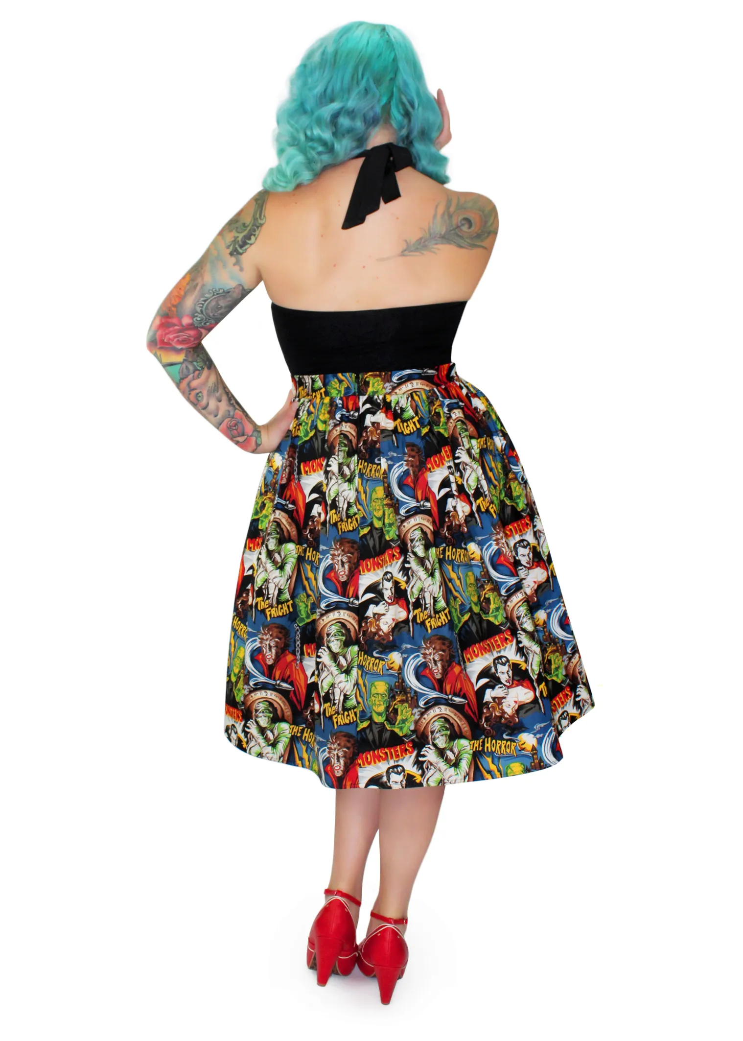 Pleated Circle Skirt - Hollywood Monsters