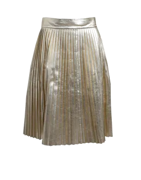 Pleated Leather Skirt