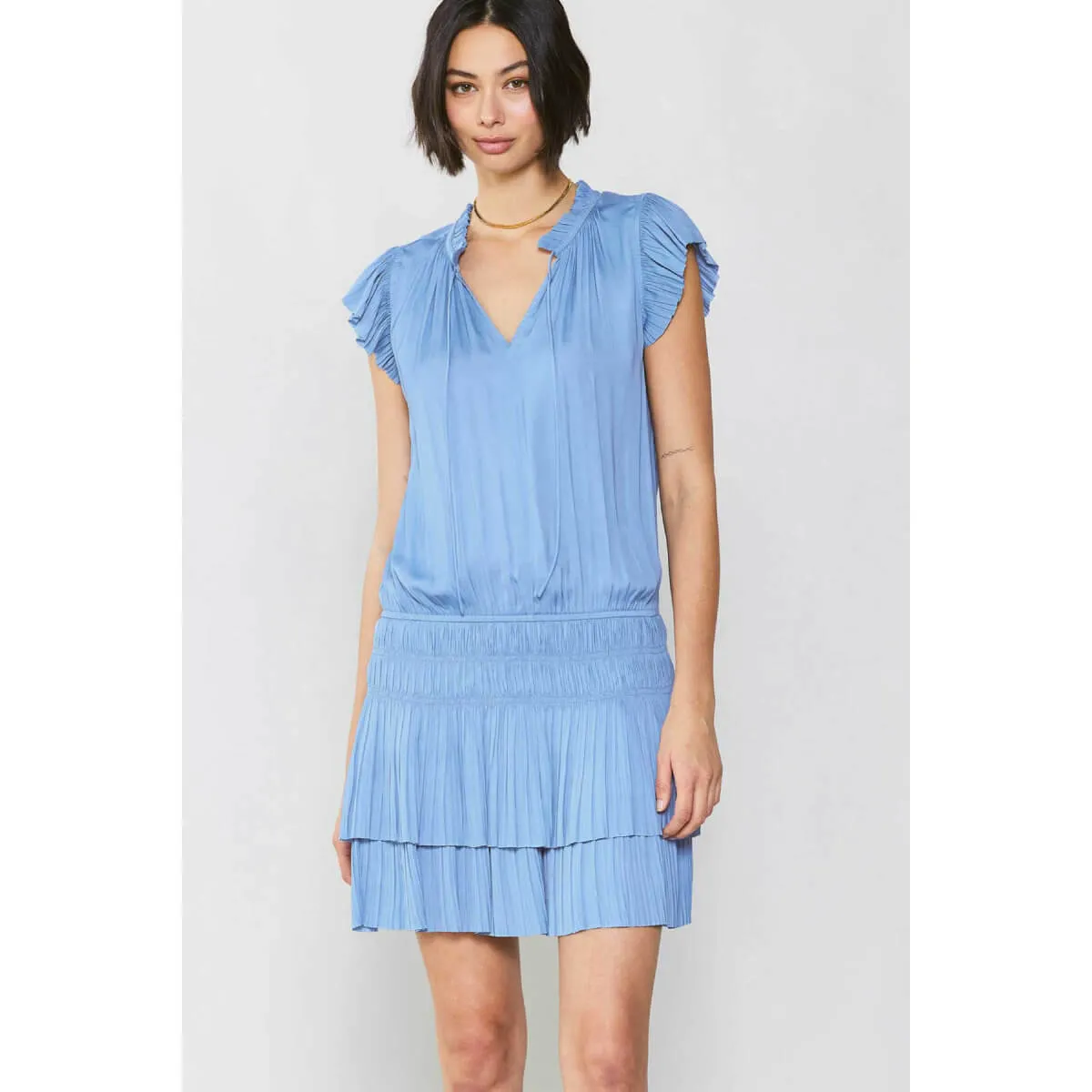 Pleated Skirt Mini Dress