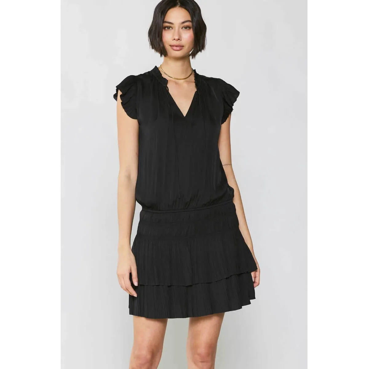 Pleated Skirt Mini Dress