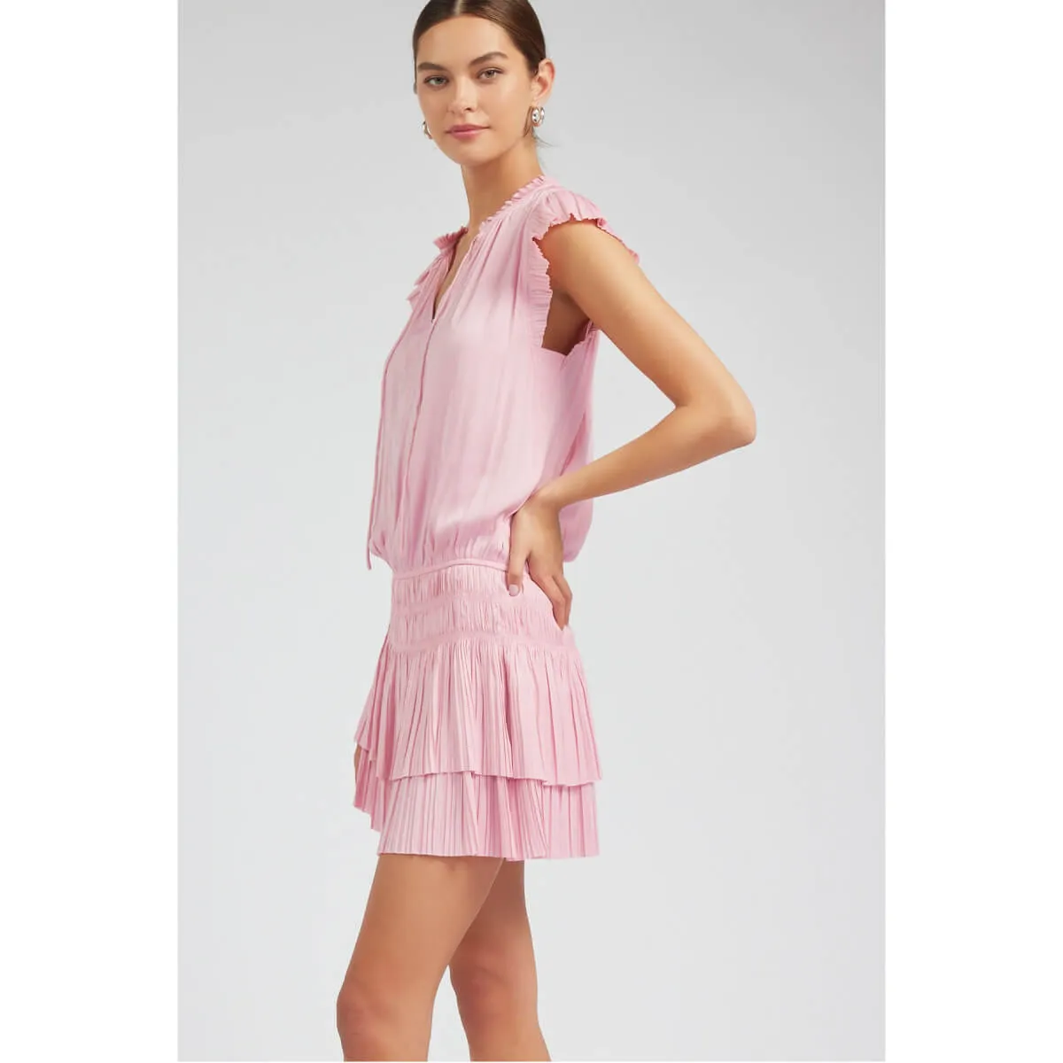 Pleated Skirt Mini Dress