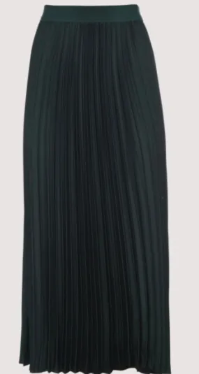 PORTRAIT PLEATED SATIN SKIRT GREEN