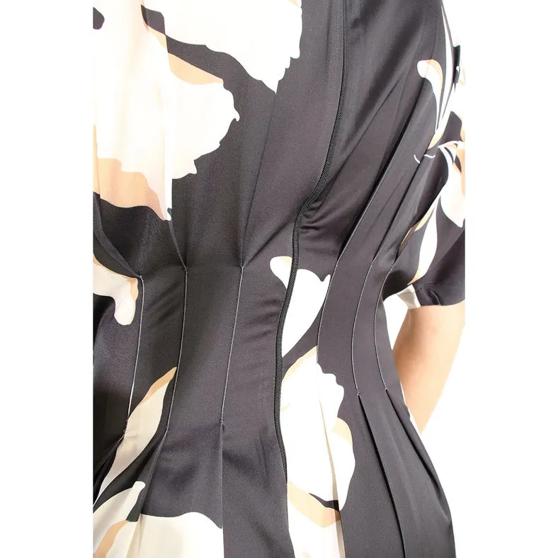 Print Pleated Jumpsuit BLACK MULTI