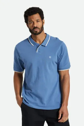 Proper S/S Polo - Pacific Blue/Whitecap