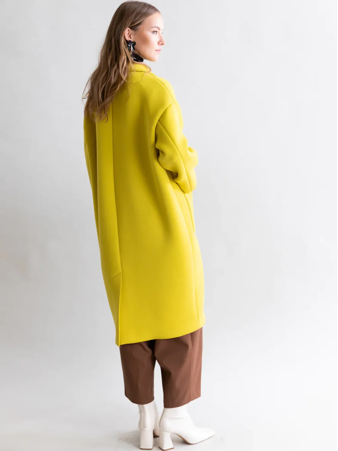 Psophia Neoprene Oversized Coat - Sunflower