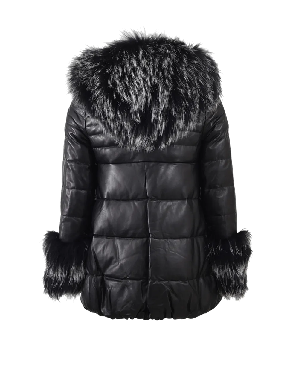 Puffer Fur Hood Coat