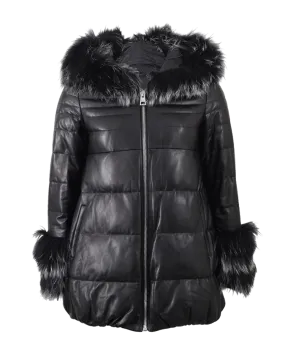 Puffer Fur Hood Coat