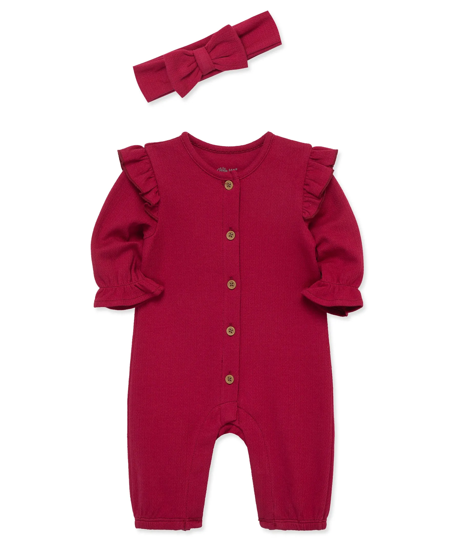 Red Pointelle Jumpsuit Set