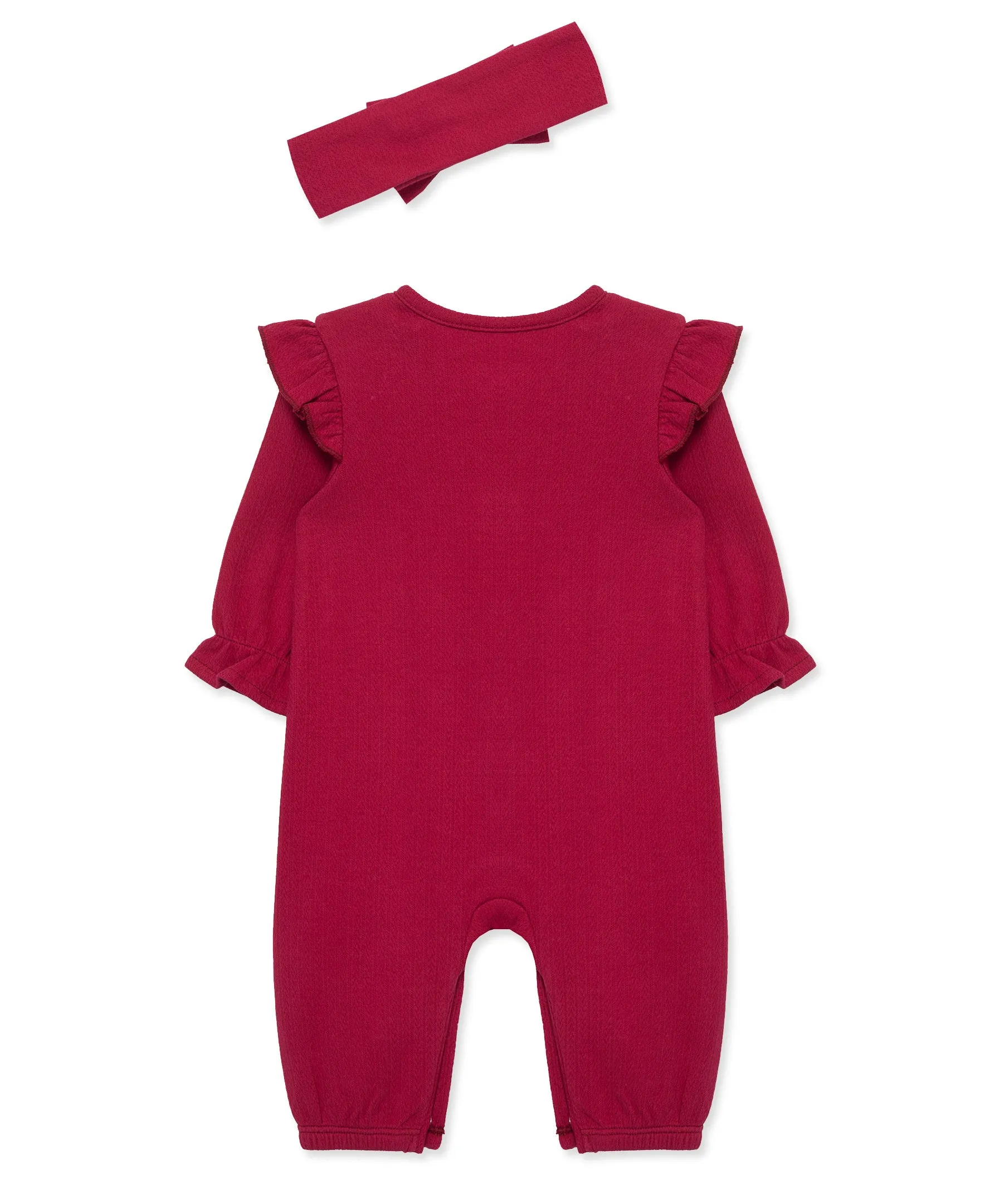 Red Pointelle Jumpsuit Set