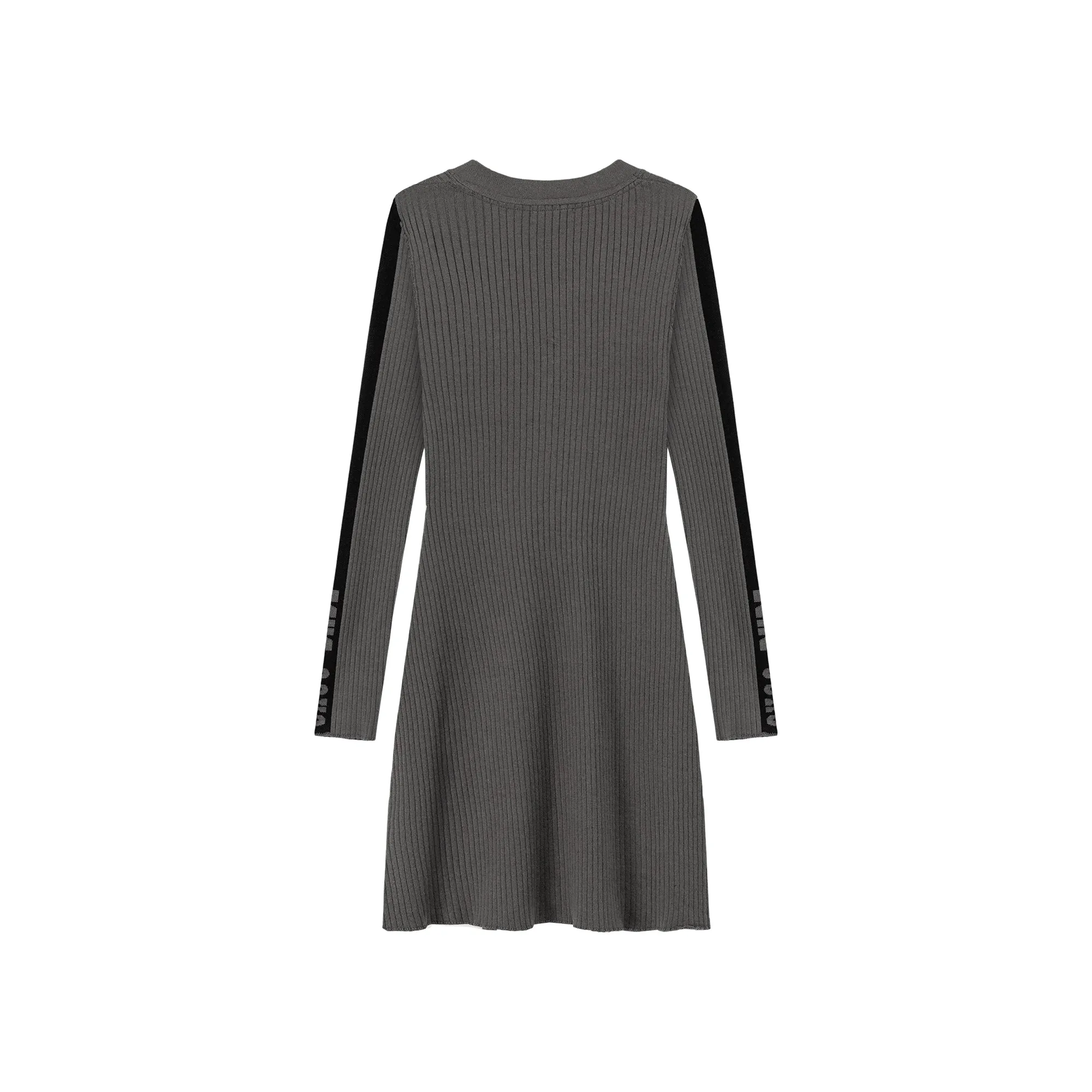 Ribbed Knit Button Dress