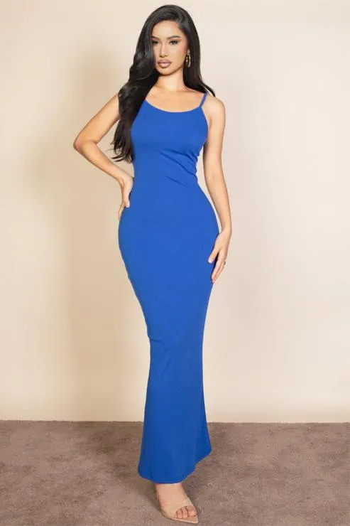 Ribbed Mermaid Hem Camisole Maxi Dress