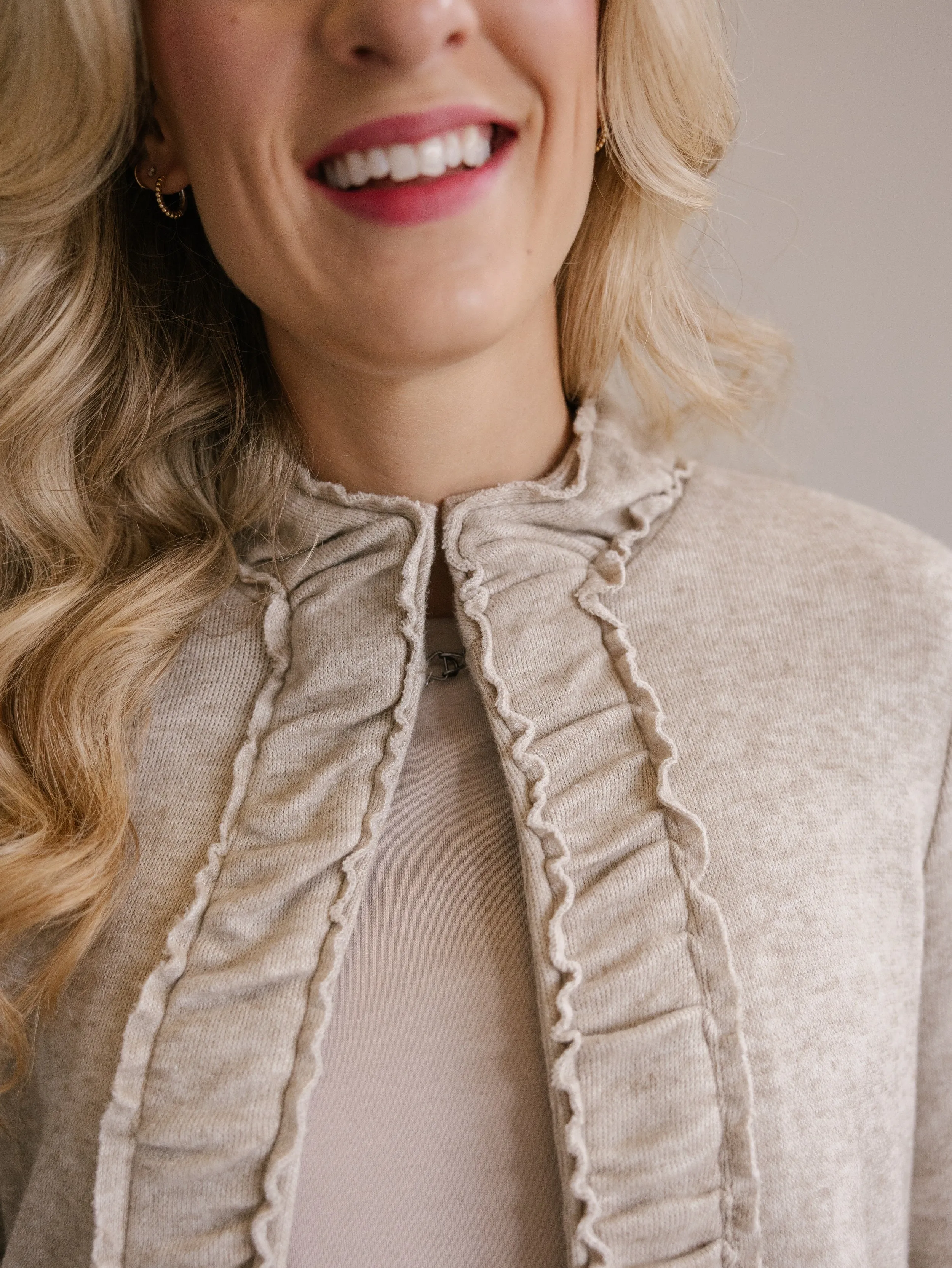 Ruffle Sweater Jacket