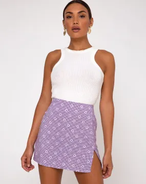 Sheny Mini Skirt in Daisy Field Lavender