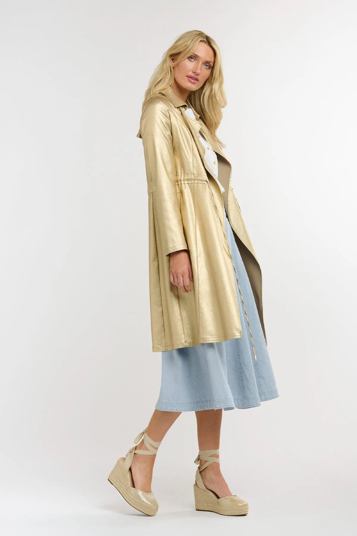 Shine Your Way Trench Old Gold