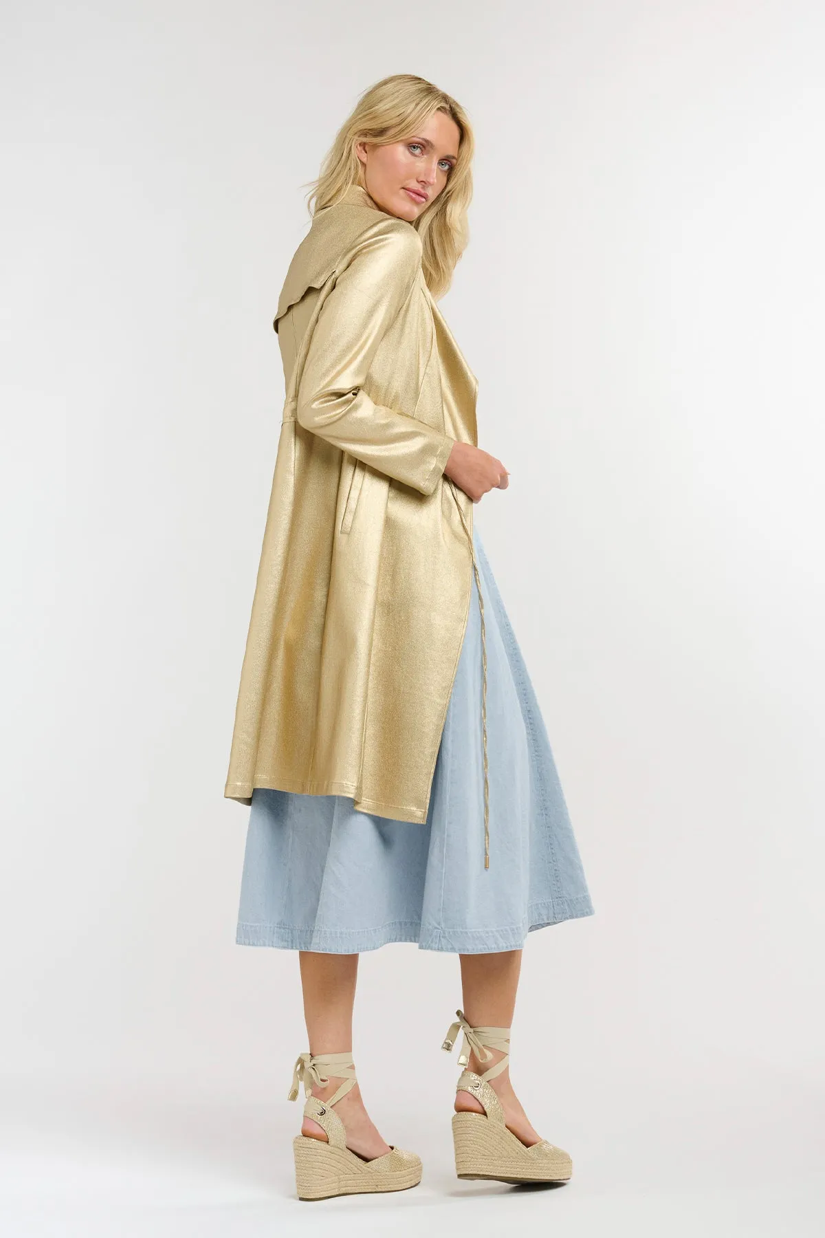 Shine Your Way Trench Old Gold