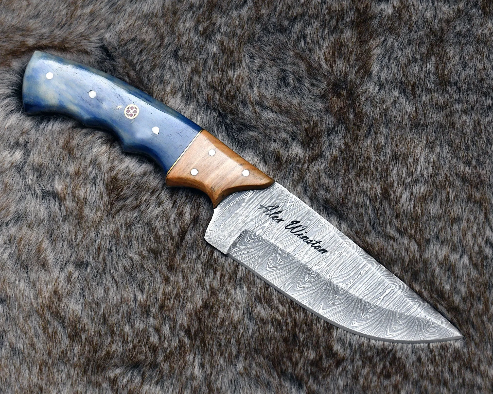 Shokunin USA Python Damascus Steel Gut Hook Knife