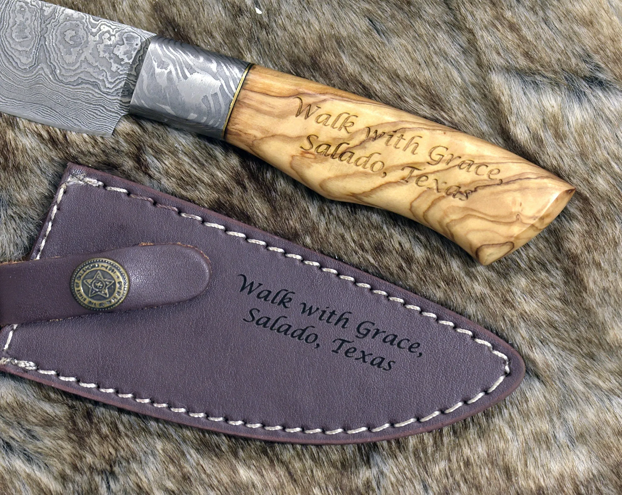 Shokunin USA Python Damascus Steel Gut Hook Knife