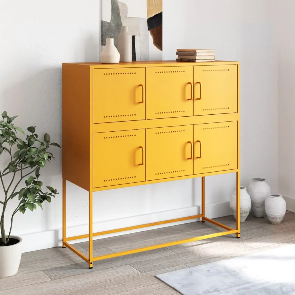 Sideboard Mustard Yellow 100.5x39x107 cm Cold-rolled Steel