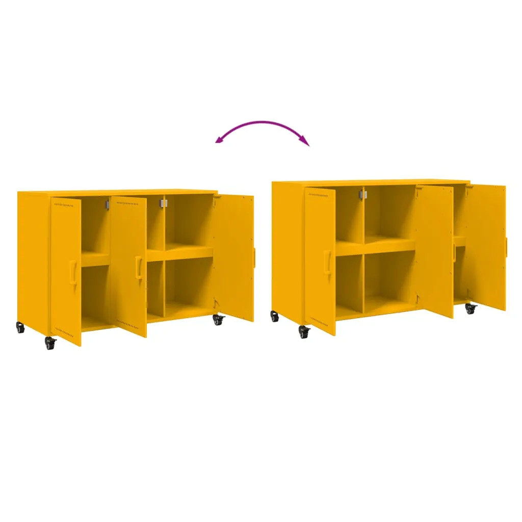 Sideboard Mustard Yellow 100.5x39x72 cm Cold-rolled Steel