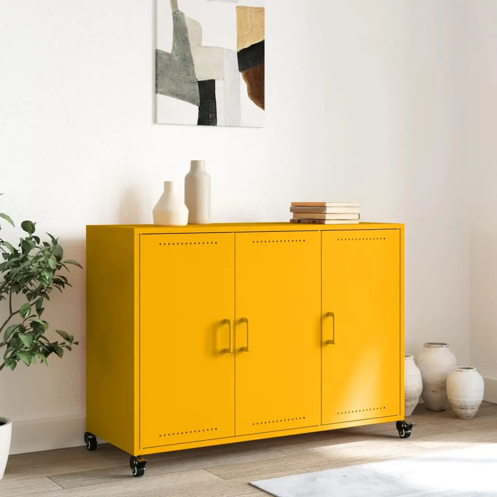 Sideboard Mustard Yellow 100.5x39x72 cm Cold-rolled Steel