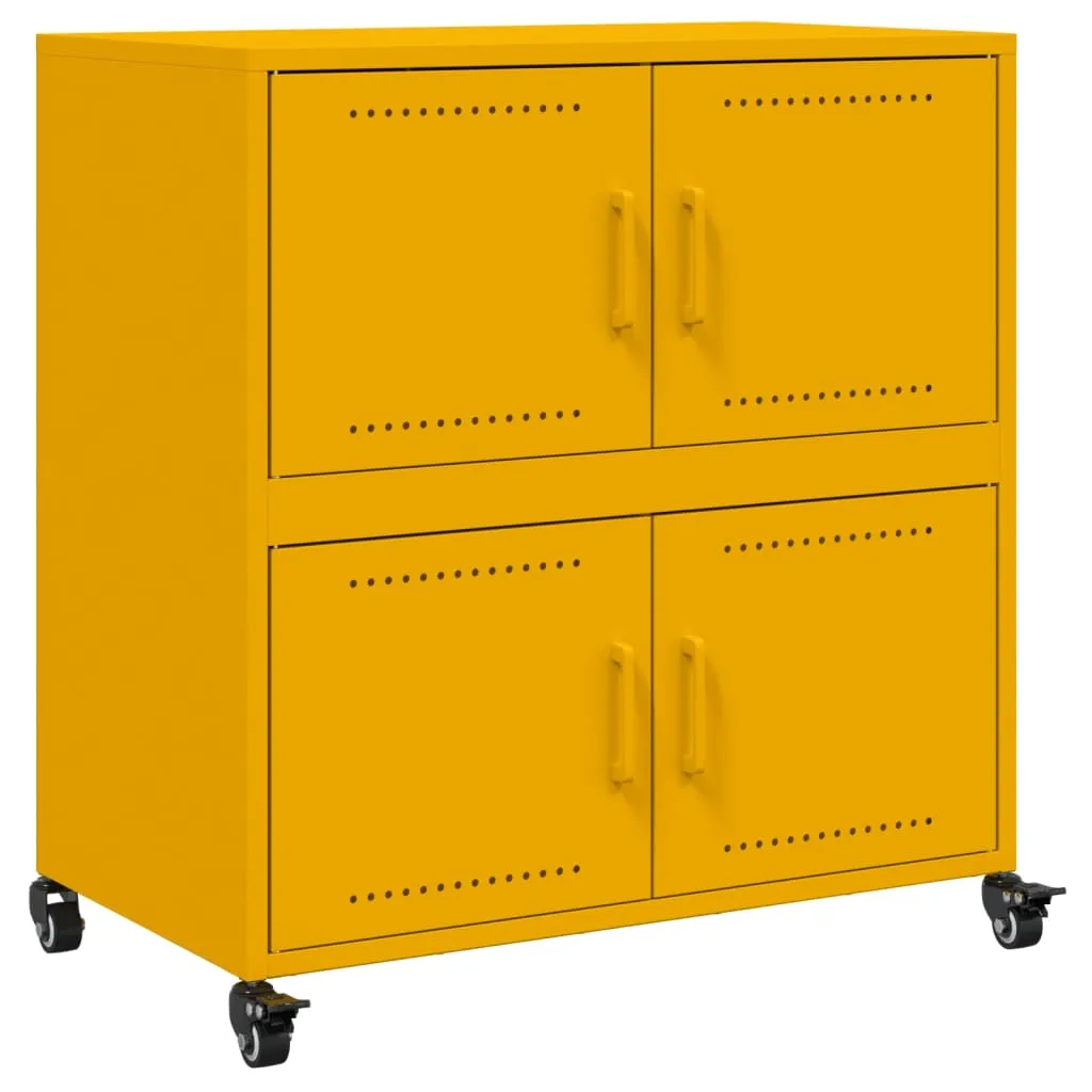 Sideboard Mustard Yellow 68.5x39x72 cm Cold-rolled Steel