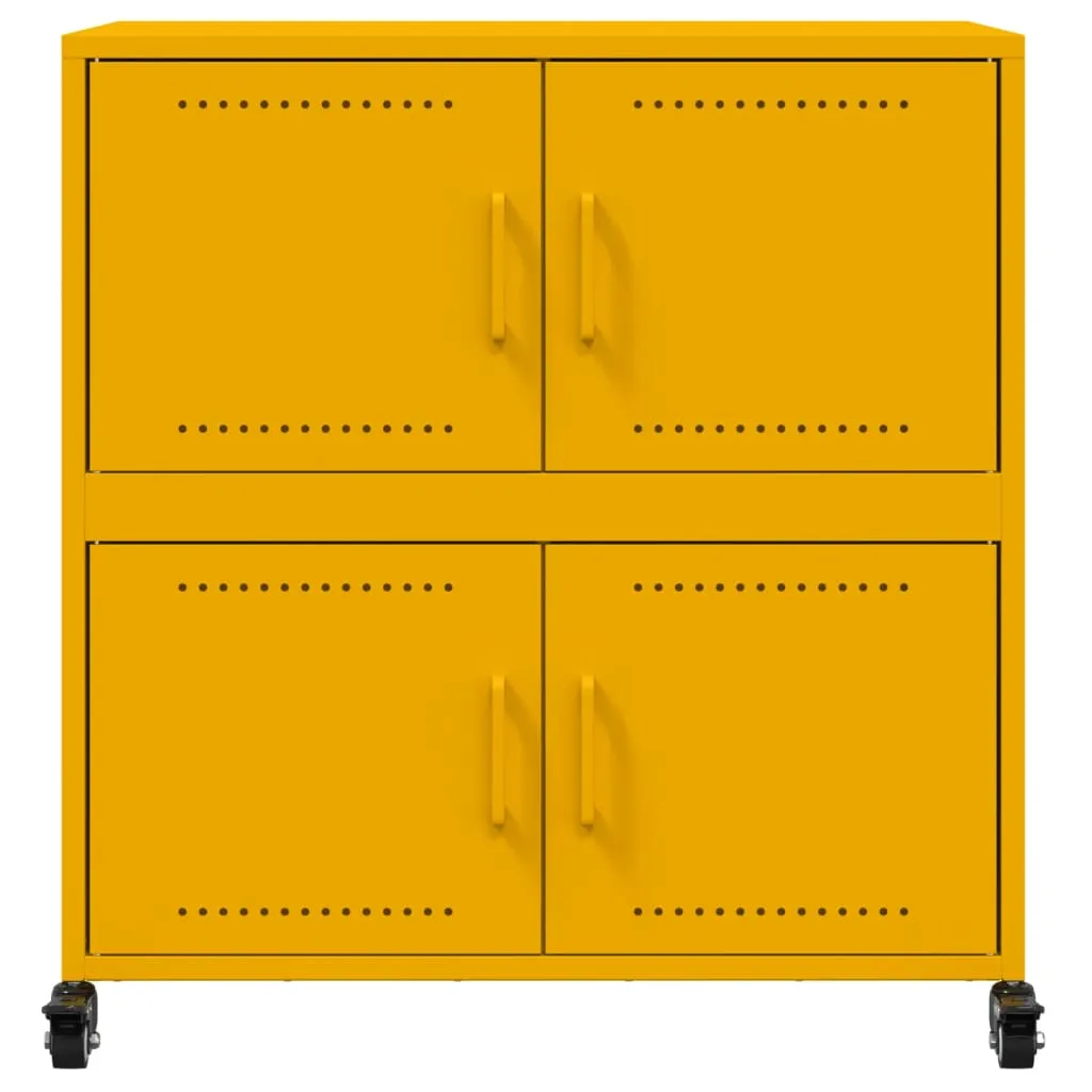 Sideboard Mustard Yellow 68.5x39x72 cm Cold-rolled Steel