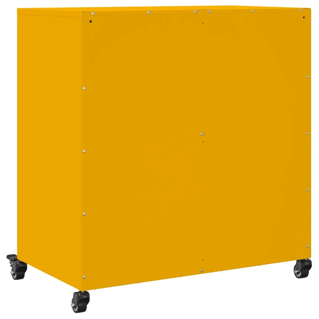 Sideboard Mustard Yellow 68.5x39x72 cm Cold-rolled Steel