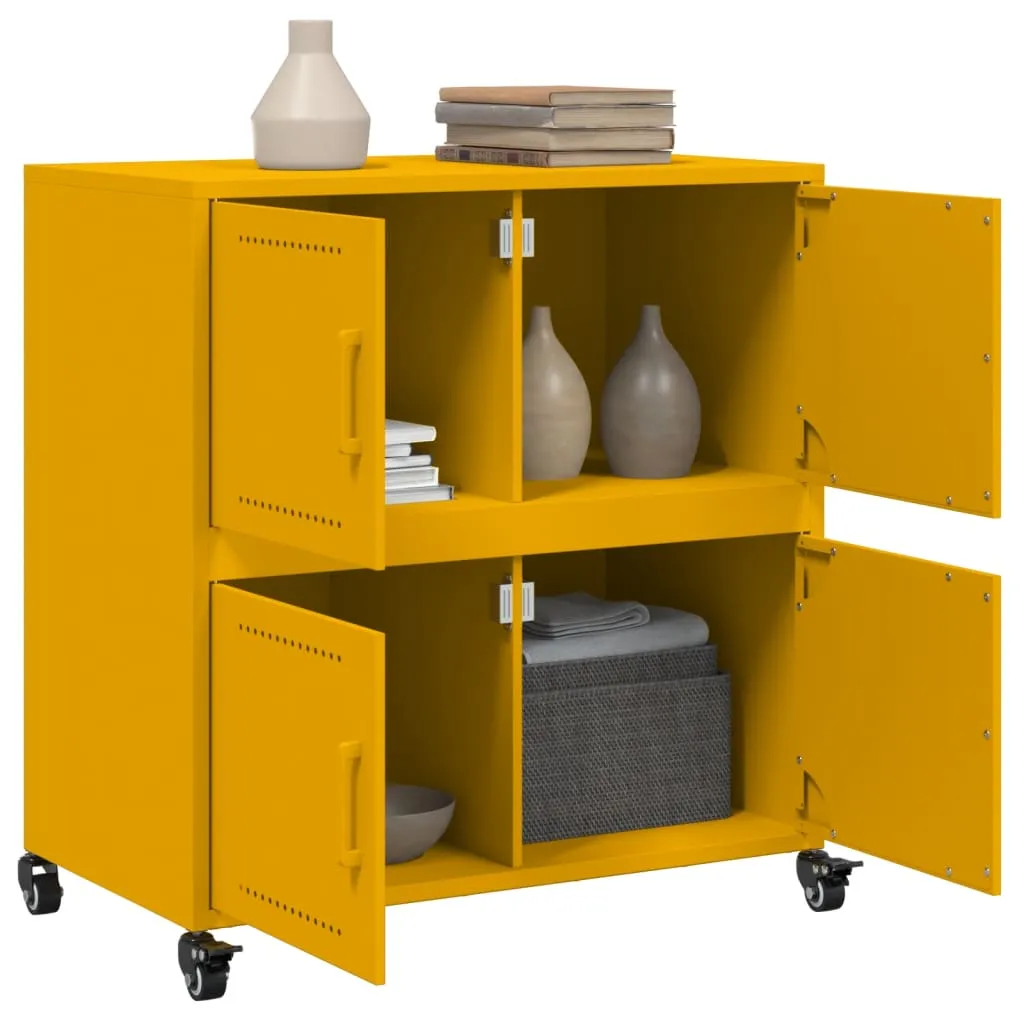 Sideboard Mustard Yellow 68.5x39x72 cm Cold-rolled Steel