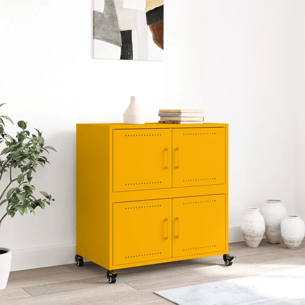 Sideboard Mustard Yellow 68.5x39x72 cm Cold-rolled Steel