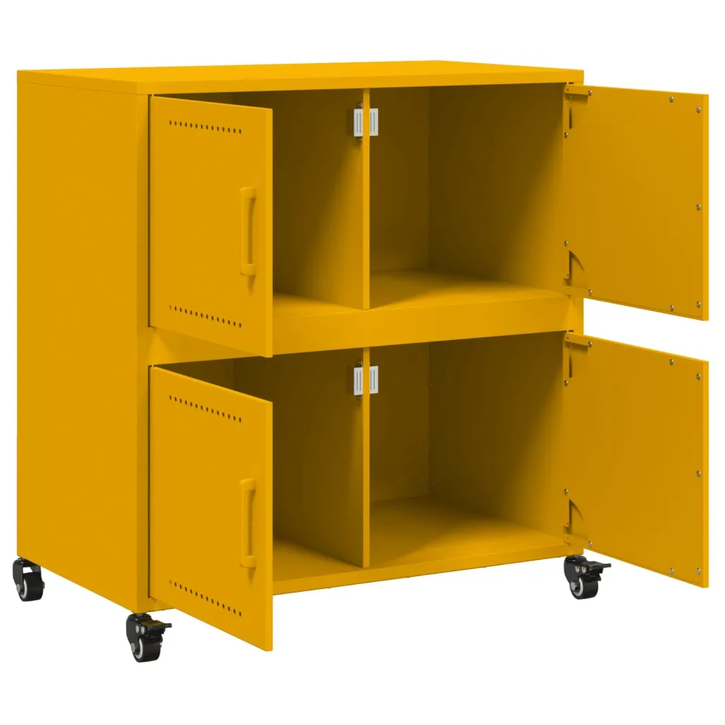 Sideboard Mustard Yellow 68.5x39x72 cm Cold-rolled Steel