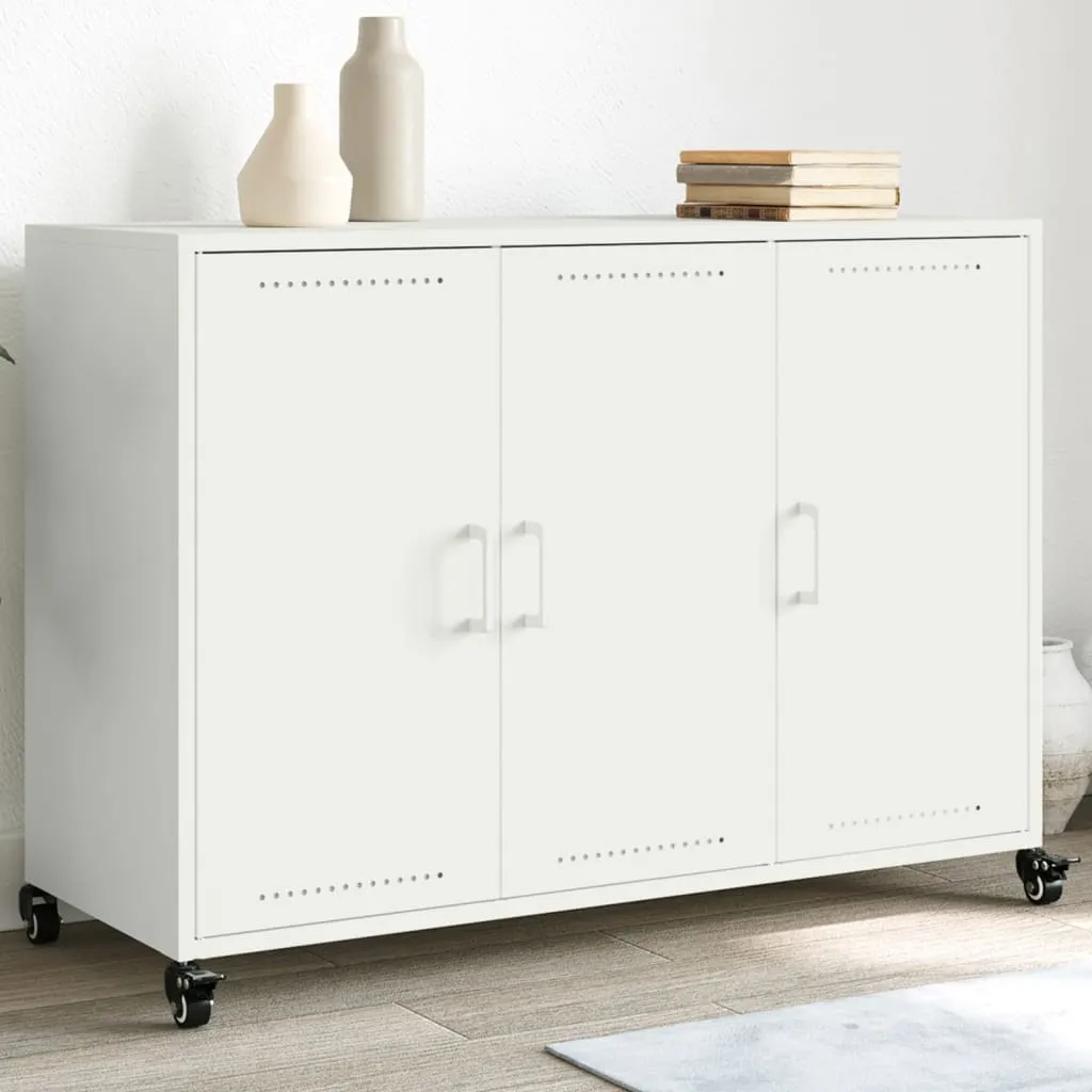 Sideboard White 100.5x39x72 cm Cold-rolled Steel